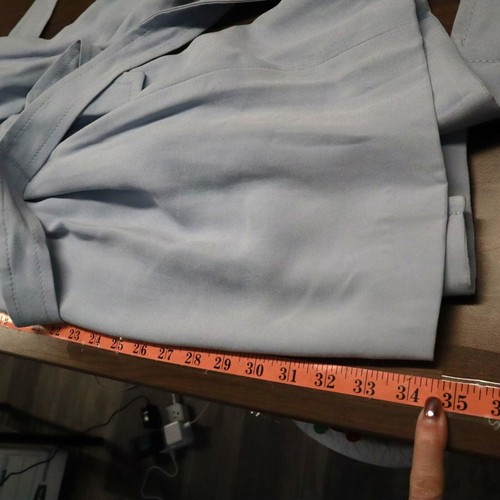 Express Trench Coat Womens XS Blue Classic Timeless Old Money Light Academia NWT - Picture 11 of 16