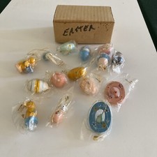 15 Easter Wooden Hanging Ornaments Retro Easter Ornament For Tree NEW