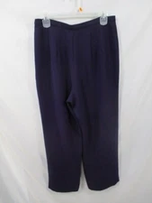 Talbots Pants Womens 12 Purple Dress Straight Leg Pleated Button Polyester