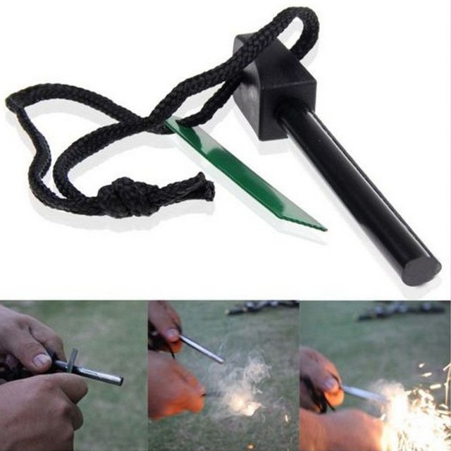 Camping Ferrocerium Flint Stone Rod Fire Starter Lighter Magnesium