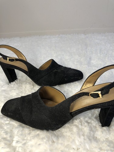 STUDIO ROMA 3 1/2 INCH HIGH HEEL CLOSED-TOE SHOES OPEN-BACK COLOR BLACK  SIZE 8 | eBay