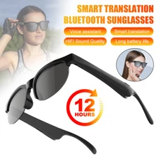 Wireless AI Language Smart Glasses Translator Headphone 144 Language Translation