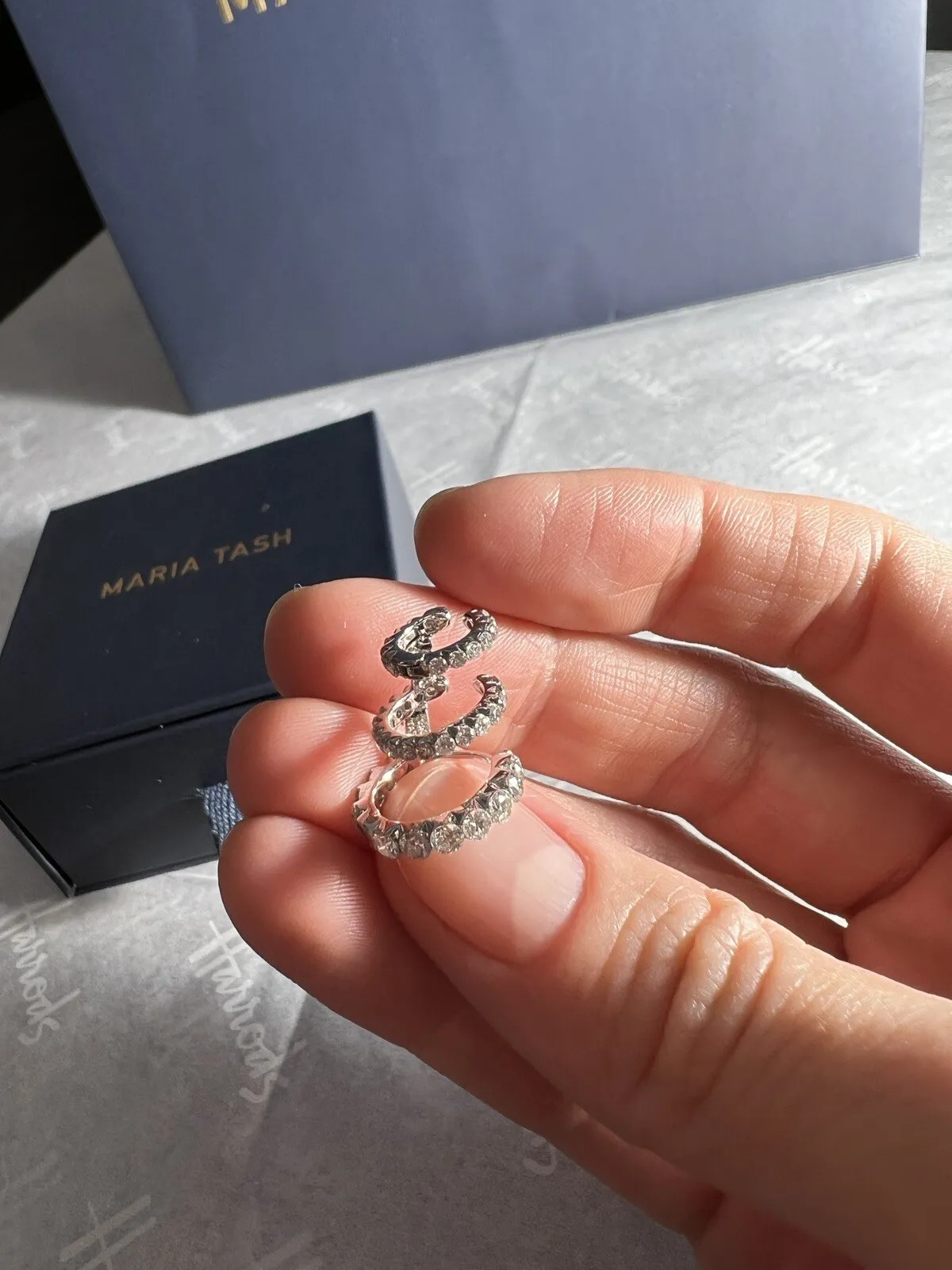 Maria Tash UNIQUE Diamond Eternity Triple White Gold Hoop Earring RRP £7595 NEW image 3