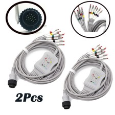 2 pezzi cavo ECG/ECG 10 cavi AHA tipo banana 4,0 mm Cardioline Remco Delta KENZ-103