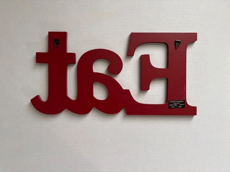 EAT Kitchen Decor Wall Vintage Style Rustic Red Wood Plaque - Image 2 of 2