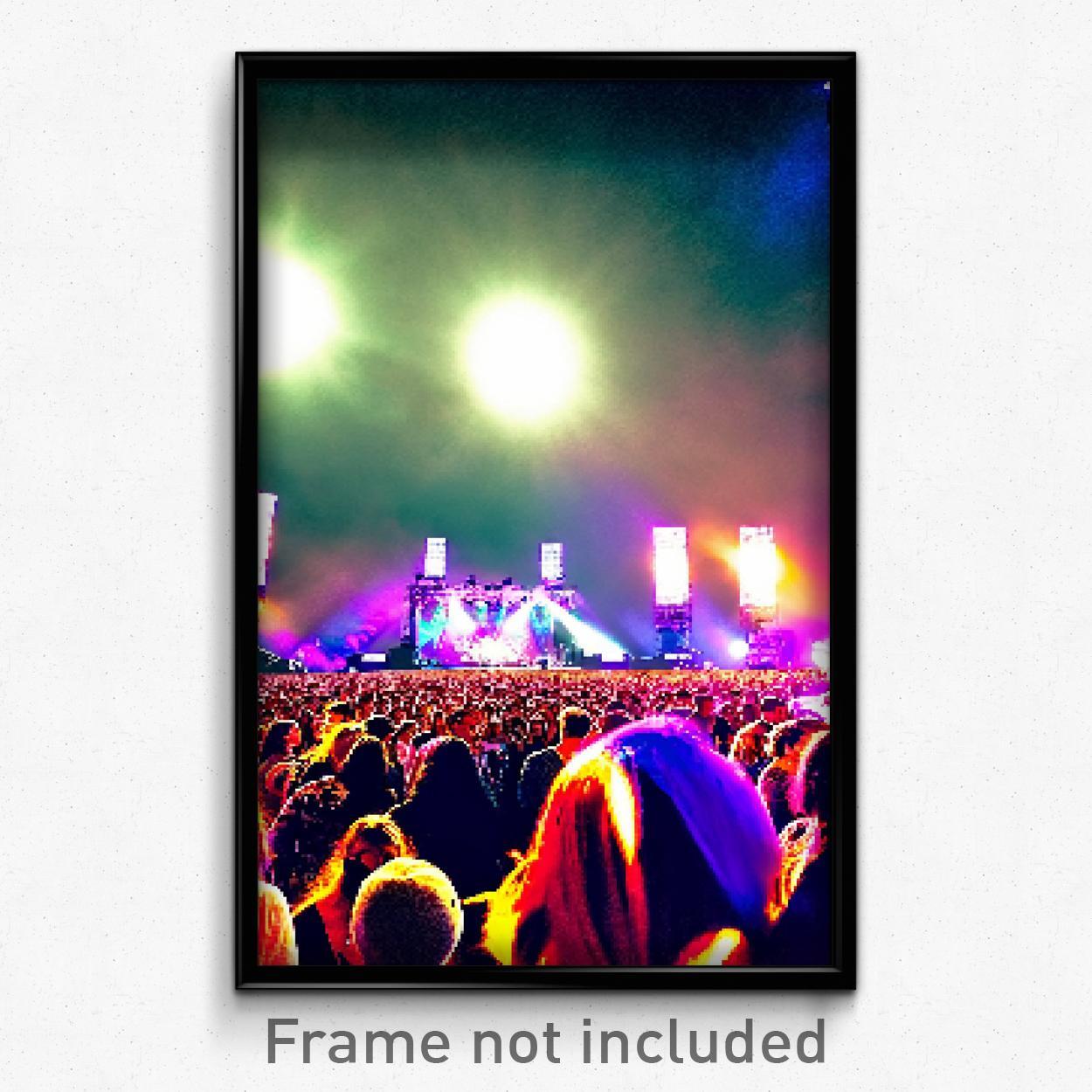 Pixel Art Poster - Captivating Music Festival (8 Bit Video Game Print)