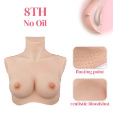 No Oil Silicone Fake Boob D Cup Realistic Breast Form Tits Cosplay Crossdresser