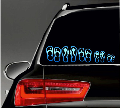 10cm Auto-Aufkleber Sticker Alle Farben&Gr??en Flip Flop Family Familie D99