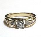 GIA 14k yellow gold .81ct SI1 H round diamond engagement ring 4.7g estate 6.75 — photo 2