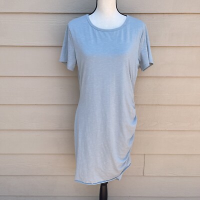 Qearal Womens Tank Dress Summer Short Sleeve Tshirt Soft Casual Midi Dress  Sz L | eBay