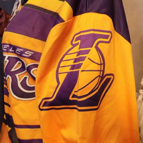 Los Angeles Lakers-themed hockey jersey XXL Hoodie Sweater Cotton/Poly - Picture 2 of 10
