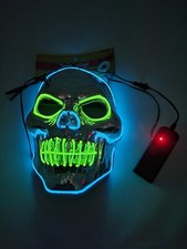 New Halloween Scary Haunted Horror Mask Skull Shape LED Cold Light Glowing Mask