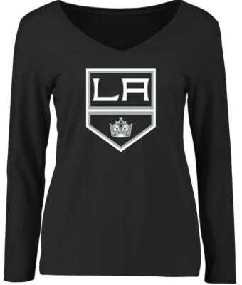 Women's US SZ SMALL- Licensed NHL LOS ANGELES KINGS - Long Sleeve V-Neck T-shirt
