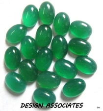 7x5 MM OVAL CUT NATURAL GREEN ONYX  ALL NATURAL AAA 5 PC SET CAB