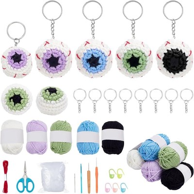 8PCS Eyeball Crochet Kit for Beginners Halloween Starter Crochet Kits for Adults