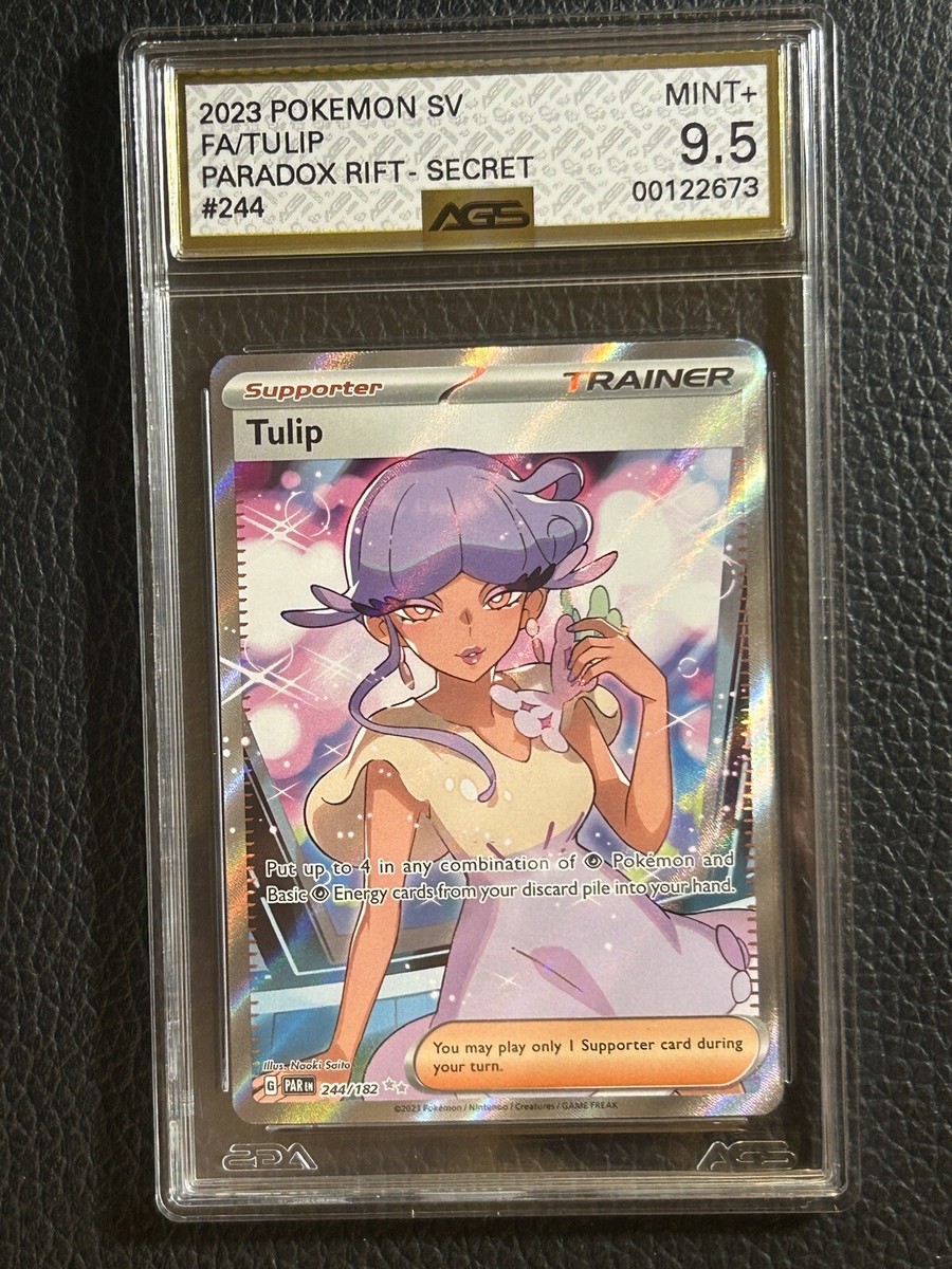 AGS 9.5 Tulip 244/182 Full Art Trainer Paradox Rift Pokémon Card