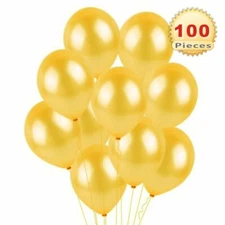 PMLAND 100 Pieces Gold Latex Party Balloons 12 Inches