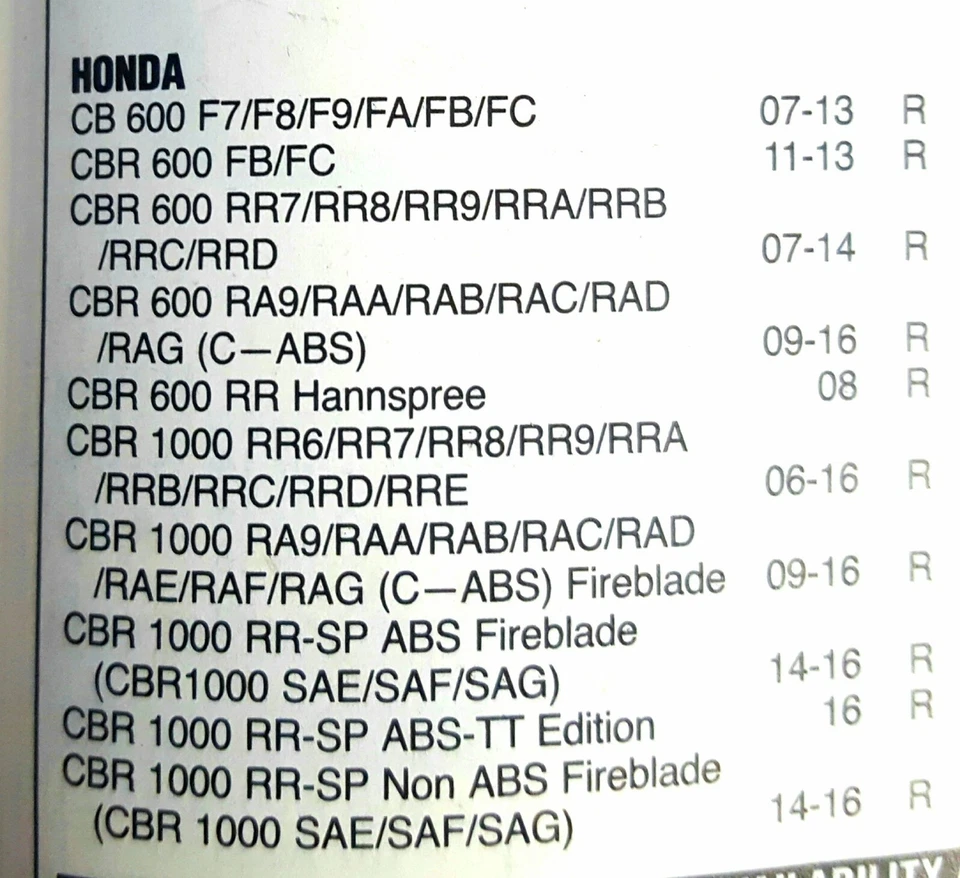 Pastillas de freno traseras GSXR 1000 R 2017 genuinas Vesrah. (como 69100-47820) Sinterización HH Foto 4 de 4