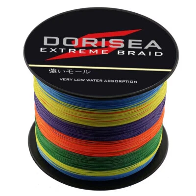 Dorisea 100m~2000m Multicolore Tressé Pêche Fil Pe Dynema Braided Line 6lb-500lb - Photo 1/4
