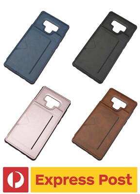 Samsung Galaxy Note 9 ShockProof Leather Card Holder Flip HANMAN Back Case