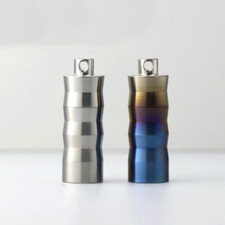 Titanium Waterproof Pill Box Organizer Container Case Storage Tank EDC Key chain
