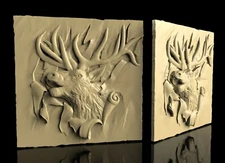 STL 3D Models DEER'S HEAD 2 for CNC Router 3D Printer Engraver Carving Aspire