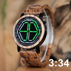 wooden led watch