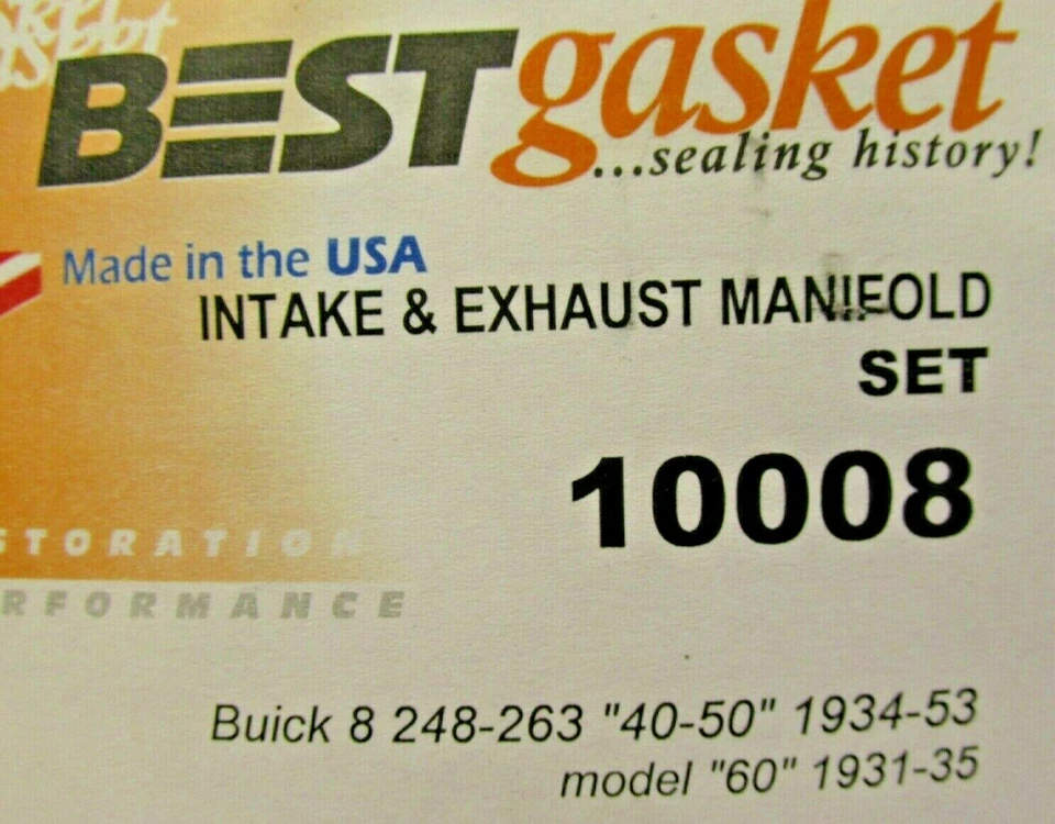 1931 1932 1933 1934 1935 BUICK 60 SERIES 273 278 L8 INTAKE+EXHAUST GASKET SET - Image 4 of 4