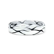 Snake Skin Oxidized Ring Solid Oxidized Shape Ring 925 Sterling Silver