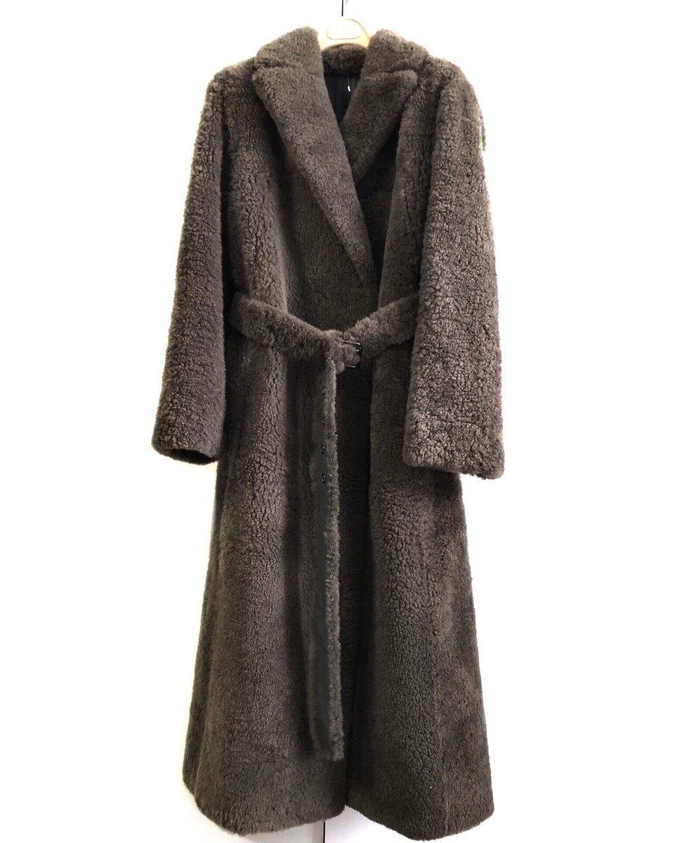 BRUNELLO CUCINELLI☆美品☆最終価格‼️ BRUNELLO CUCINELLI Belted Goat-fur single-breasted coat IT:42 MRSP