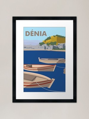 Denia, Spanien Reiseposter Gerahmt Ein Gerahmtes Wandbild Poster Leinwanddruck Bild