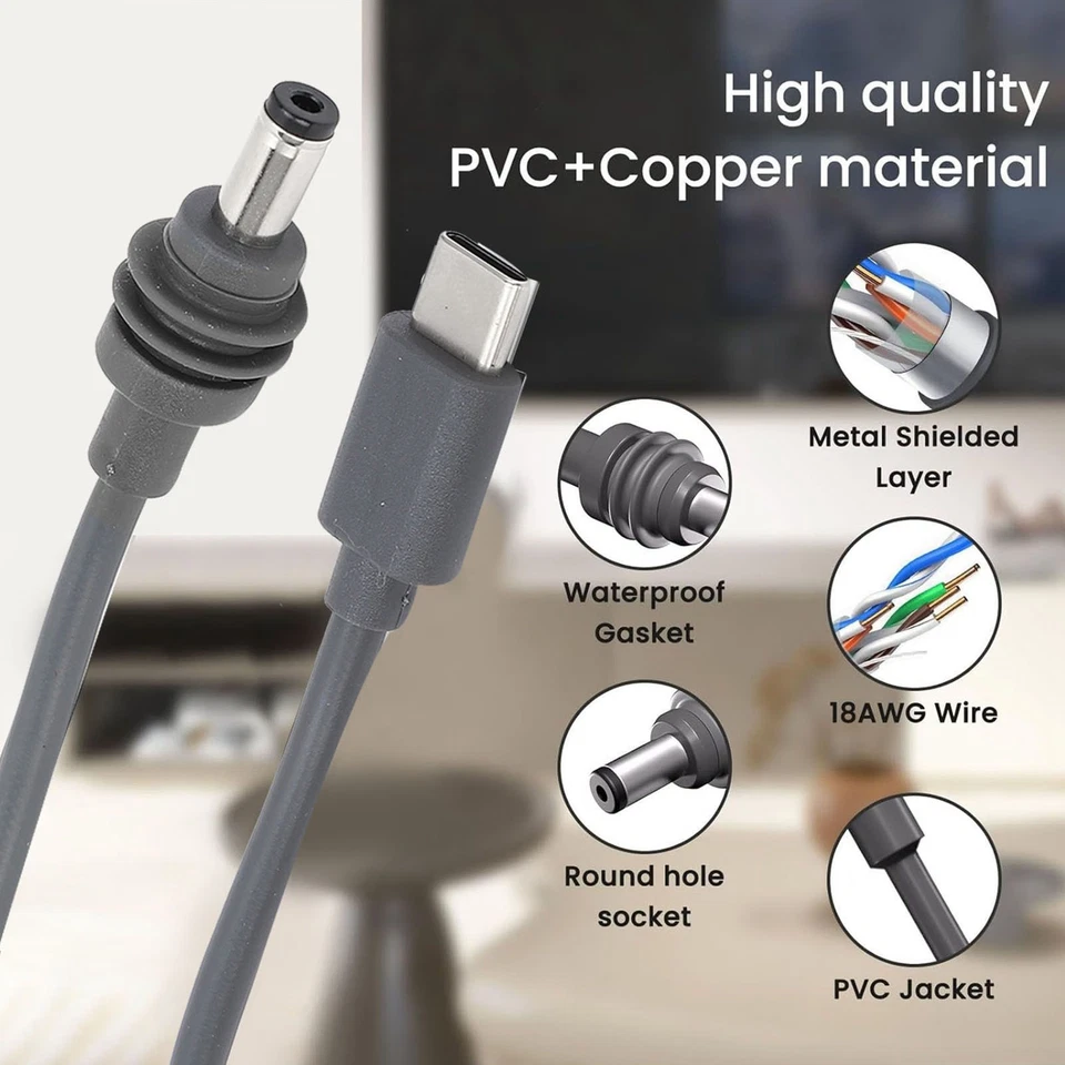 10FT 18AWG Cable Type C And DC Plug To DC Multipurpose Water Proof Cord For Mini - Image 2 of 4