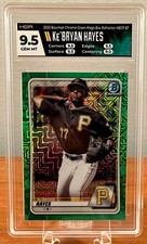 2020 Bowman Chrome Mega Ke'Bryan Hayes Mojo Green Refractor /99 HGA 9.5 GEM MINT