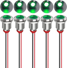 5Pcs 12Mm LED Metal Indicator Light AC/DC 12-24V Waterproof Signal Lamp Pilot Da
