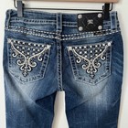 Miss Me Signature Rise Boot Denim Jeans Womens 27 Cowgirl Rodeo Festival Bling