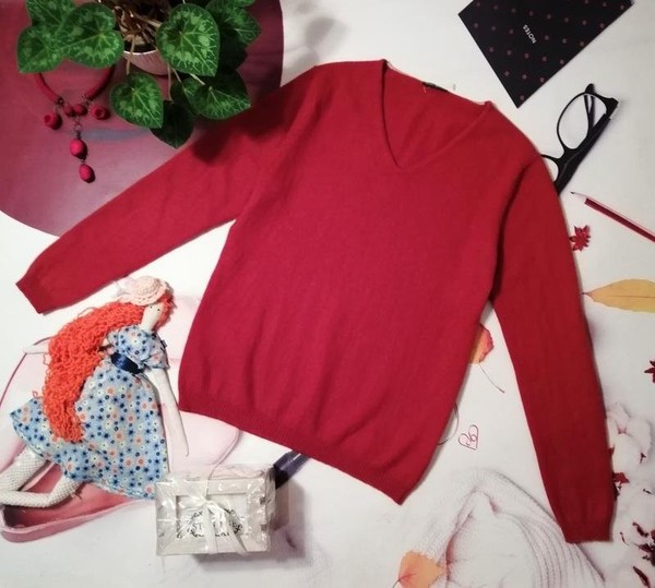 Women Gerry Weber Pullover Red Cashmere 40 / L /