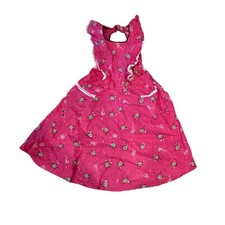 VINTAGE FLORAL PRINT PINAFORE APRON WITH WHITE TRIM . SIMILAR TO ANTIQUE. 1950'S