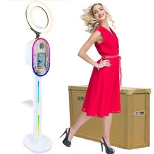 Portable iPad Photo Booth DSLR Selfie Camera Photobooth RGB Light Machine w/Case