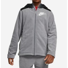 Nike Fleece Jacket Full Zip Hoodie Boy's Size Large Gray Athletic Sportswear