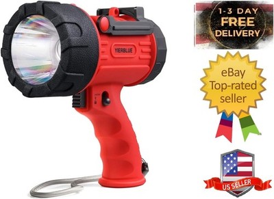 Rechargeable Spotlight with 200000 Lumen LED, IP67 Waterproof Handheld Flashl...