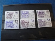 Série de timbres ( Ecrivains célèbres ) n° 2355 à 2360 de 1985