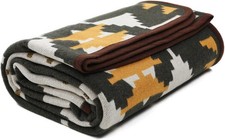 Merino Wool Camp Blanket Warm Thick Washable Large Outdoor Camping 63''X79''