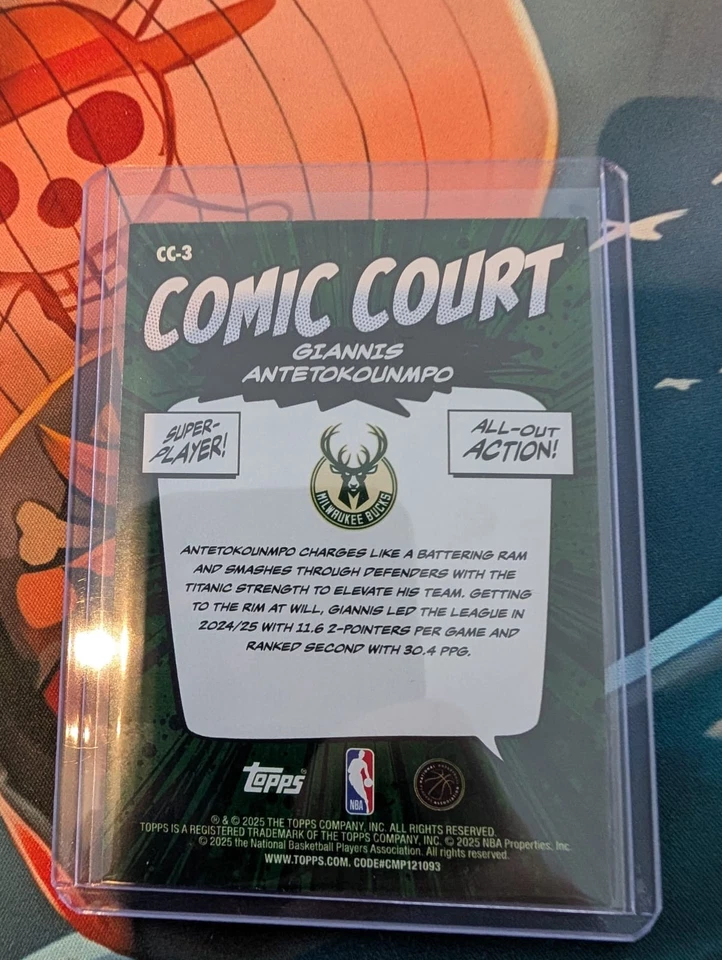 2025-2026 Topps Giannis Antetokounmpo Comic Court #CC-3 SSP CASE HIT - Bild 2 von 3