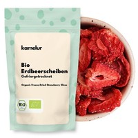 (127,80 Eur/Kg) 500G Bio Erdbeeren | Gefriergetrocknet | Scheiben | Vegan