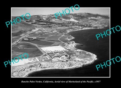 OLD LARGE HISTORIC PHOTO RACHO PALOS VERDES CALIFORNIA VIEW MARINELAND c1957 2