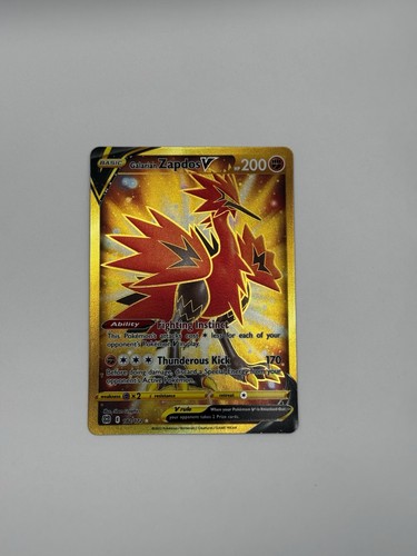Galarian Zapdos V (Secret) 182/172 Brilliant Stars Holo NM (See Description)