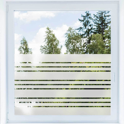 Fensterfolie selbstklebend Streifen Sichtschutz Milchglas Muster S030