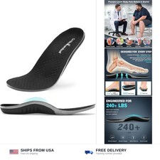 High arch support insoles for men 240 lbs heavy duty orthotic rigid TPU