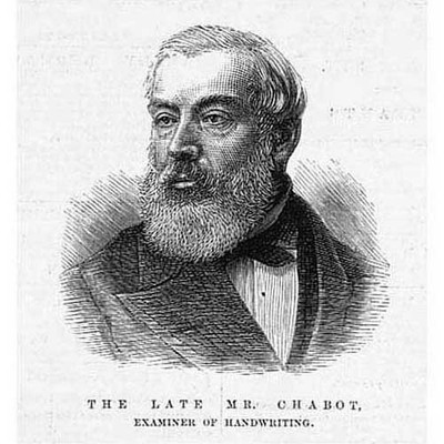CHARLES CHABOT englischer Graphologe; Prüfer der Handschrift - antiker Druck 1882