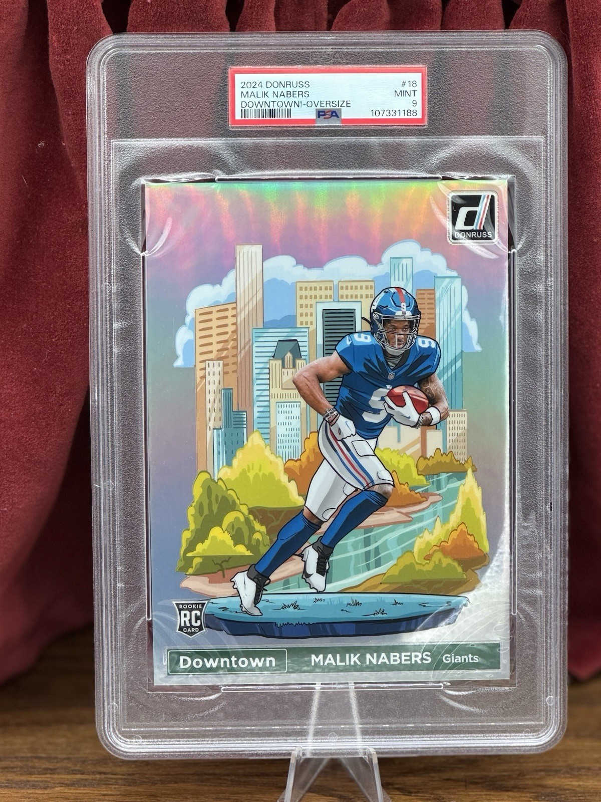 2024 Malik Nabers Panini Donruss Oversized Downtown #18 PSA 9